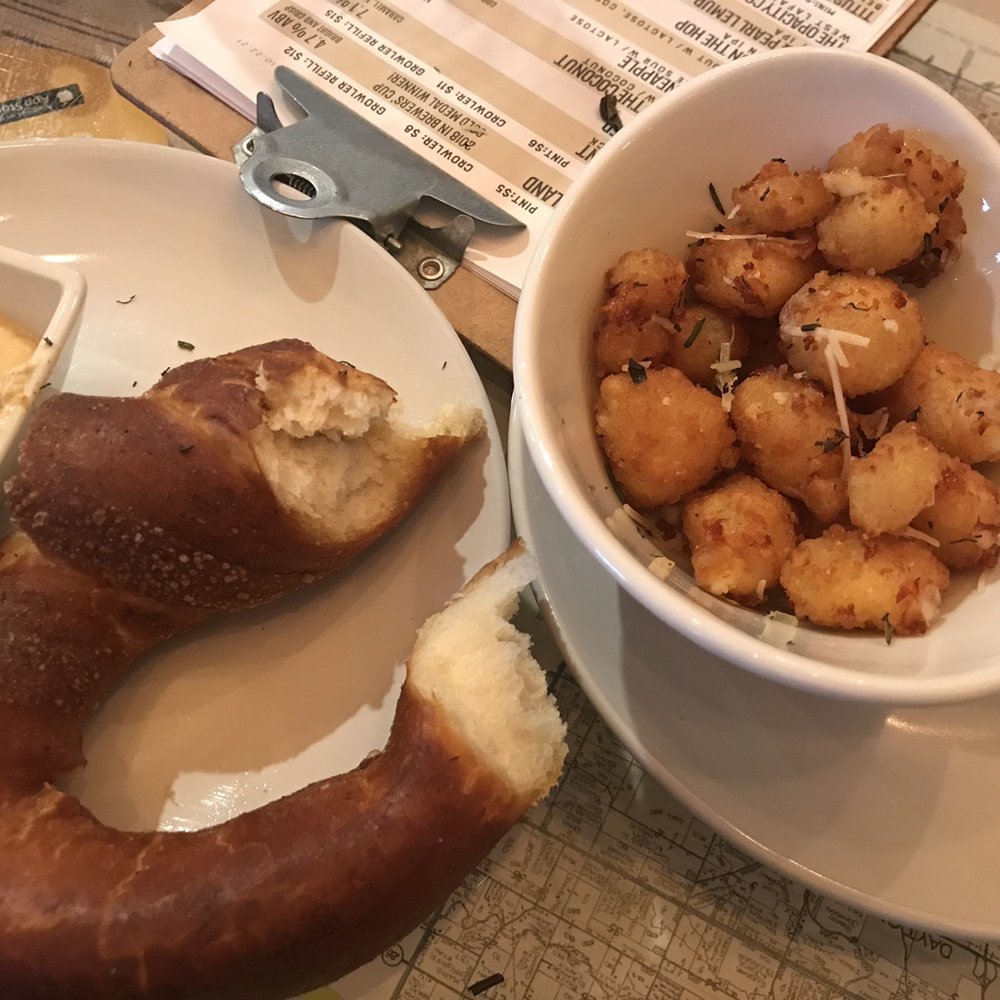 Brokerage Brewing - Good appetizers: hot pretzel with dip, fried cheese curds with dip. - Brewpubs Near Me - West Lafayette, Indiana Brokerage Brewing - Good appetizers: hot pretzel with dip, fried cheese curds with dip. - Brewpubs Near Me - West Lafayette, Indiana