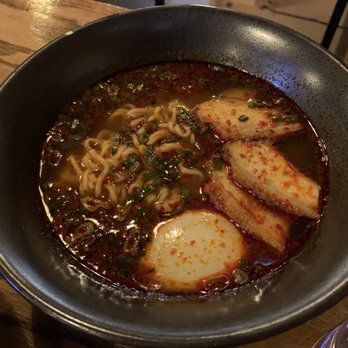 The Jin - Spicy ramen with braised pork and poached egg - Korean Near Me - New York, New York