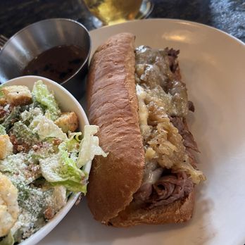 Bard and Banker - Prime rib dip with side ceasar - Pubs Near Me - Victoria, British Columbia Bard and Banker - Prime rib dip with side ceasar - Pubs Near Me - Victoria, British Columbia