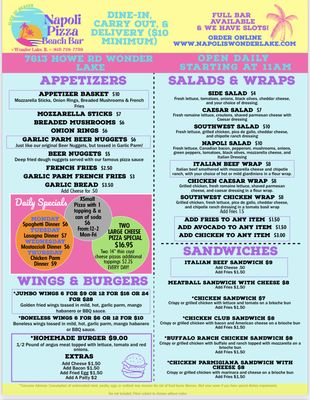 Menu photo 4 Napoli Pizza Place Wonder Lake, IL Menu photo 4 Napoli Pizza Place Wonder Lake, IL