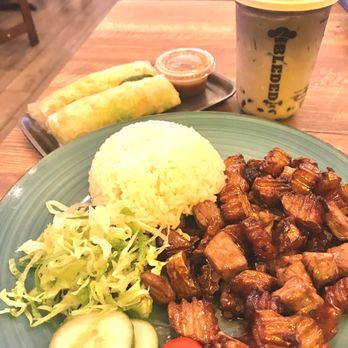 Blended Bistro & Boba - Summer rolls / Free with check in Ube Horchata on Summer Menu / Shaken Beef - without onion - Bubble Tea Near Me - Orlando, Florida Blended Bistro & Boba - Summer rolls / Free with check in Ube Horchata on Summer Menu / Shaken Beef - without onion - Bubble Tea Near Me - Orlando, Florida