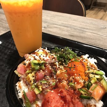 AhiPoki - A large bowl kinda small; Thai tea watery - Seafood Near Me - San Diego, California