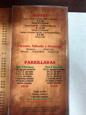 Menu photo 5 El Mesquite Brownsville, TX