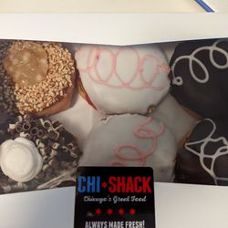 CHI-SHACK - Jelly filled, or Boston cream, apple & peanuts or specials these are what I got.