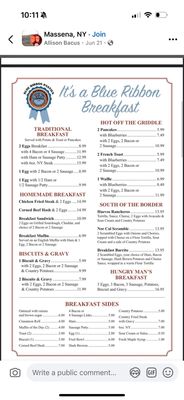 Menu photo 2 Blue Ribbon Pasties Massena, NY