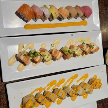 Tokyo Town Sushi - Sunkist, snow salmon, rainbow, spicy tuna crunch Rolls. - Japanese Near Me - La Mirada, California Tokyo Town Sushi - Sunkist, snow salmon, rainbow, spicy tuna crunch Rolls. - Japanese Near Me - La Mirada, California