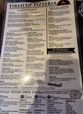 Menu photo 1 Fired Up Pizzeria Durango, CO Menu photo 1 Fired Up Pizzeria Durango, CO