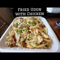 Fried Udon With Chicken.
