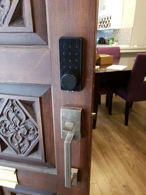 Residential Keypad Lock installed - customer provide battery operated keypad lock from online and we installed Residential Keypad Lock installed - customer provide battery operated keypad lock from online and we installed