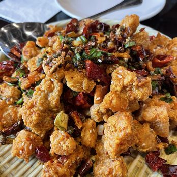 Chef Zhang - VERY SALTY! - Fried diced spicy chicken.  Avoid if you have high blood pressure. - Chinese Near Me - Evesham, New Jersey