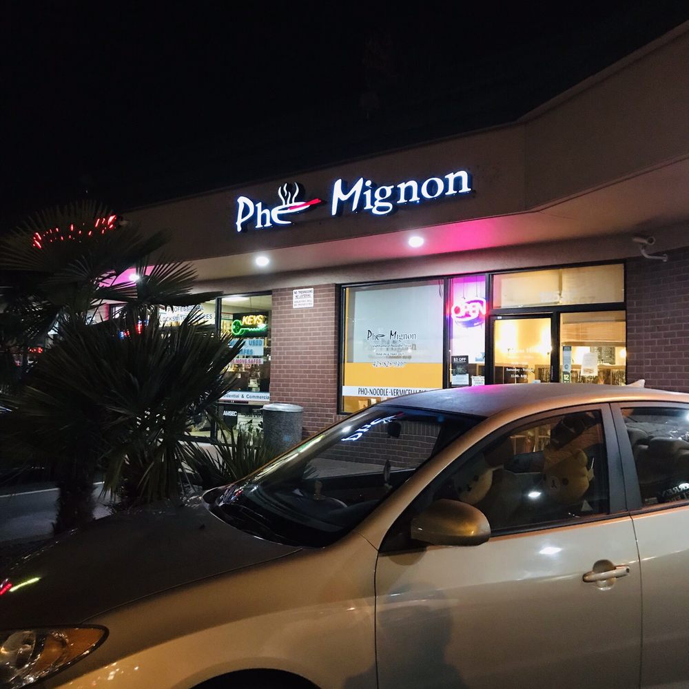Pho Mignon - Outside the sign "Pho Mignon" - Vietnamese Near Me - Kirkland, Washington Pho Mignon - Outside the sign "Pho Mignon" - Vietnamese Near Me - Kirkland, Washington