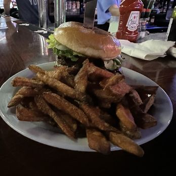 Three Monkeys Tavern and Grill - Mushrooms and grilled onions and Swiss burger. - American Near Me - Harrisburg, North Carolina Three Monkeys Tavern and Grill - Mushrooms and grilled onions and Swiss burger. - American Near Me - Harrisburg, North Carolina