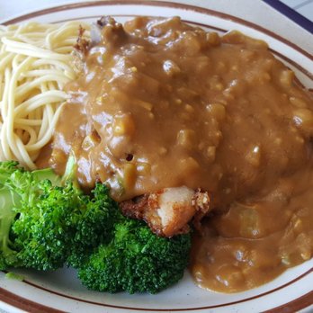 Top Cafe - Diana chicken steak over spaghetti - Chinese Near Me - San Jose, California Top Cafe - Diana chicken steak over spaghetti - Chinese Near Me - San Jose, California
