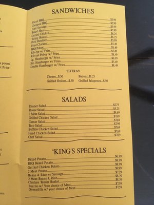 Menu photo 2 King’s BBQ Sugar Land, TX