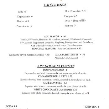 Art House Cafe - Drinks Menu - New American Near Me - Tacoma, Washington Art House Cafe - Drinks Menu - New American Near Me - Tacoma, Washington