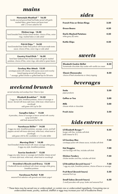 Menu photo 1 Elizabeth Kitchen & Bar Elizabeth, CO