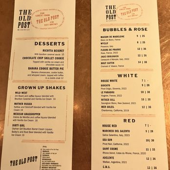 The Old Post - Menu - Pubs Near Me - Missoula, Montana
