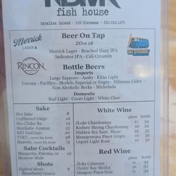 NDMK Fish House - Drink menu - Sushi Bars Near Me - Avalon, California