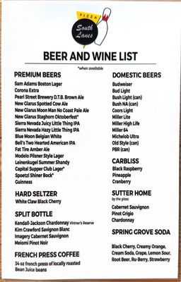 Menu photo 1 South Lanes Pizza La Crosse, WI Menu photo 1 South Lanes Pizza La Crosse, WI