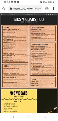 Menu photo 1 McSwiggan's Pub Hoboken, NJ