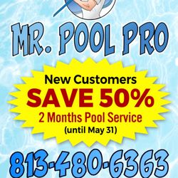 Mr Pool Pro - New customers can save 50% off their first TWO months of pool service.