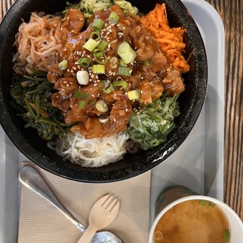 Bab Cafe - Classic bowl with some bok bok (chicken) w/ side of miso - Korean Near Me - Reno, Nevada Bab Cafe - Classic bowl with some bok bok (chicken) w/ side of miso - Korean Near Me - Reno, Nevada