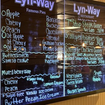Lyn-Way Restaurant - a menu on the wall - American Near Me - Ashland, Ohio Lyn-Way Restaurant - a menu on the wall - American Near Me - Ashland, Ohio
