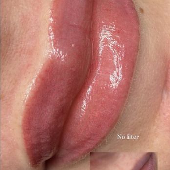 Sweet Shape Brows - Right after lip blush, pretty swollen but the color is so pretty - Permanent Makeup Near Me - Austin, Texas