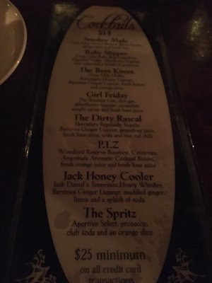 Menu photo 8 The Back Room New York, NY Menu photo 8 The Back Room New York, NY