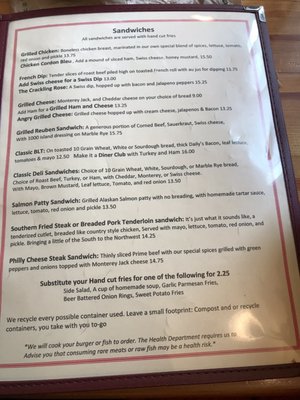 Menu photo 5 Marblemount Diner Marblemount, WA