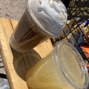 Kona Coffee House - Coconut macadamia iced coffee and piña colada iced tea - Food Trucks Near Me
