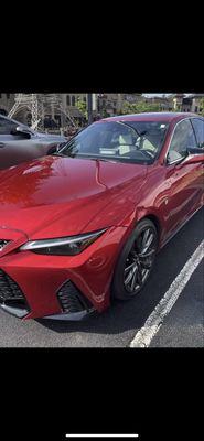 2022 Lexus IS350, front fender dent repair - This was a repair done on a 2022 Lexus IS350, F-sport front fender. The repairs took approximately 3 hours to complete, and the customer was completely satisfied.