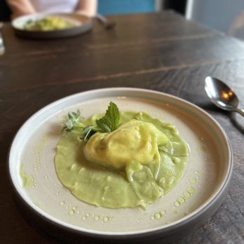 Dirt Candy - Pea Ravioli with Feta Cheese - Vegetarian Near Me - New York, New York