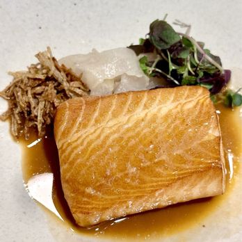 Baroo - Soy-braised black cod, eundaegu jorim, w fried green papaya threads, dongchimi, shiso, in a lemongrass buttermilk sauce. - Korean Near Me - Los Angeles, California
