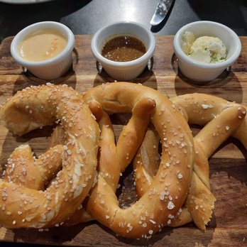 Pike Brewing Company - Pretzel sampler - beer/cheese dip, stout mustard and a malt- infused butter! Dee-lish - Brewpubs Near Me - Seattle, Washington Pike Brewing Company - Pretzel sampler - beer/cheese dip, stout mustard and a malt- infused butter! Dee-lish - Brewpubs Near Me - Seattle, Washington