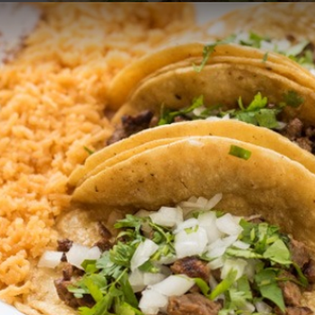Don Ramon Restaurant - three tacos and rice - Tacos Near Me - Chicago, Illinois Don Ramon Restaurant - three tacos and rice - Tacos Near Me - Chicago, Illinois