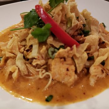 Bua Thai Restaurant & Bar - Kao Soi: red curry egg noodles  with chicken - Thai Near Me - Washington, DC, District of Columbia