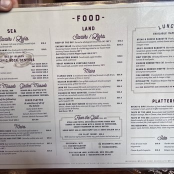 The Occidental - Menu side 1 - Belgian Near Me - Auckland, AUK The Occidental - Menu side 1 - Belgian Near Me - Auckland, AUK