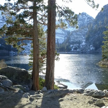 Eagle Lake - View of Eagle Lake looking West from Eagle Falls trail with sunset in 11/26/2011. Check the ice on most part of the lake. - Hiking Near Me
