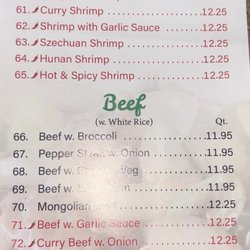 China East - Menu