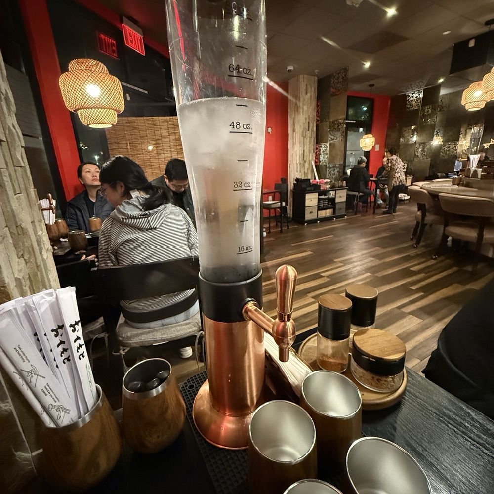Tsukira Ramen - Water dispenser at each table - Ramen Near Me - Foster City, California Tsukira Ramen - Water dispenser at each table - Ramen Near Me - Foster City, California