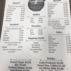 Dae Break - Menu
