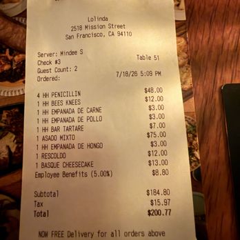 Lolinda - Big dinner for two with leftovers to take home - Steakhouses Near Me - San Francisco, California Lolinda - Big dinner for two with leftovers to take home - Steakhouses Near Me - San Francisco, California