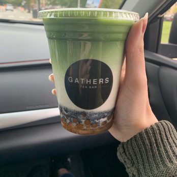 Gathers Tea Bar - Black sesame matcha - Bubble Tea Near Me - Chicago, Illinois Gathers Tea Bar - Black sesame matcha - Bubble Tea Near Me - Chicago, Illinois