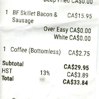 Blue Rooster - The bill - Breakfast & Brunch Near Me - Ajax, Ontario