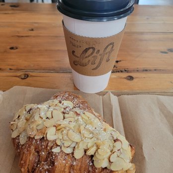 LFTD - almond croissant and Guatemalan drip coffee - Coffee & Tea Near Me - Whittier, California