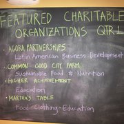 Photo of Cause - The PhilanthroPub - Washington, DC, United States. The four charities you have to choose from for the first quarter. Obvs, they change quarterly...