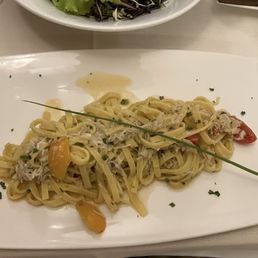 Tagliolini with ultra fresh local spider crab meat. Packed with meat. Tagliolini with ultra fresh local spider crab meat. Packed with meat.