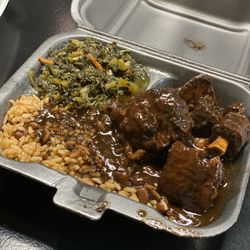 The Island 601 - Oxtail with greens and beans & rice