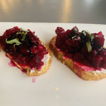 1909 - Beet Bruschetta is too die for!! Full of flavor and so juicy wet! But still crunchy! - Bars Near Me - Temecula, California 1909 - Beet Bruschetta is too die for!! Full of flavor and so juicy wet! But still crunchy! - Bars Near Me - Temecula, California